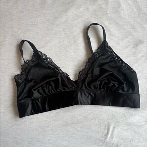 Soma Black Satin Lace Bralette